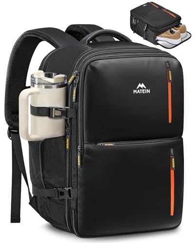 MATEIN Travel Backpack with Shoe Compartment Removable for Frontier Airline - color: Black