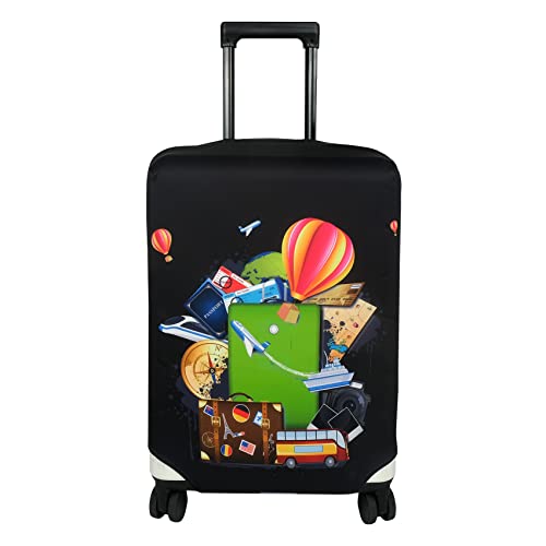 Explore Land Travel Luggage Cover Fits 23-26 inch Case (Travel, M) - color: Travel, size: M