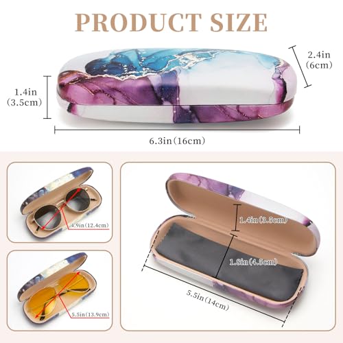 WOZEAH Eyeglasses Case Hard Shell, Protective Glasses Case for Women Men, Portable Eyeglass Holder Box with Cleaning Cloth - color: Colorful2
