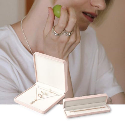 Oirlv Pink Long Necklace Storage Box - color: Pink, size: Long Chain Box