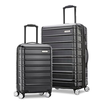Samsonite Omni 2 Hardside 2 Piece Set - Includes Carry-On & Medium Checked Suitcases - 360° Dual Spinner Wheels - Integrated TSA Lock & Expansion - Amazon Exclusive - Midnight Black - color: Midnight Black, size: 2-Piece Set (Carry-on/Medium)