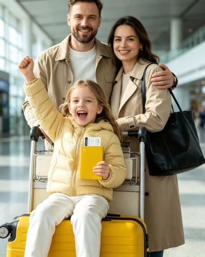 Passport Holder for Travel - RFID Blocking for Women & Men - color: Energetic Yellow