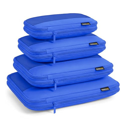 4 Piece Compression Packing Cubes for 3–7 Day Travel, Dark Blue - color: Dark Blue