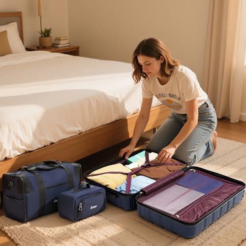 Eeeza Luggage Sets,5 Piece (20"/24"/28"/DB/TB) Blue - color: PorscheBlue