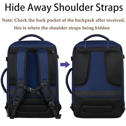 MATEIN Expandable Travel Backpack, Large Capacity Carry on Backpack for Men - color: Grey Blue, size: X-Large