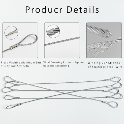 10 Pack Luggage Lock Safety Cable, Stainless Steel Cable with Loops - size: 10 Pieces