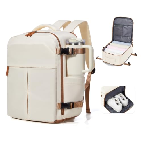 suradar Travel Backpack for Women Men Laptop Backpacks Carry On - color: A3-beige Brown