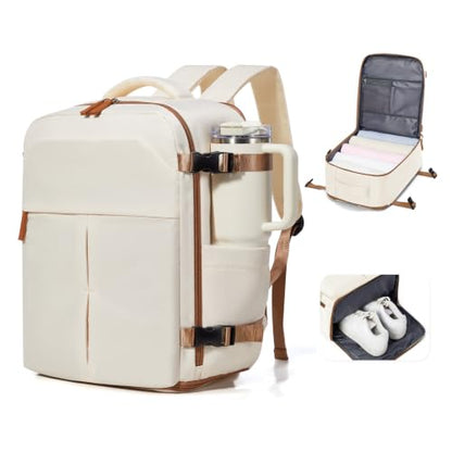 suradar Travel Backpack for Women Men Laptop Backpacks Carry On - color: A3-beige Brown