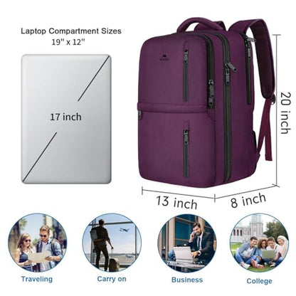MATEIN Travel Backpack for Women, Extra Large 40L Carry on Backpack, Purple - color: Purple, size: X-Large