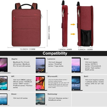 ZINZ Slim & Expandable Laptop Backpack 15 15.6 16 Inch,R01D02 - color: R01d02, size: 15"-16"