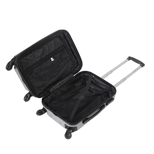 Karriage-Mate 20″ Hardside Carry-On Luggage – Lightweight & Durable Travel Suitcase with 360° Spinner Wheels, Telescopic Handle, Built in TSA Lock – Fits Cabin Size Overhead Bins (Silver) - color: Silver