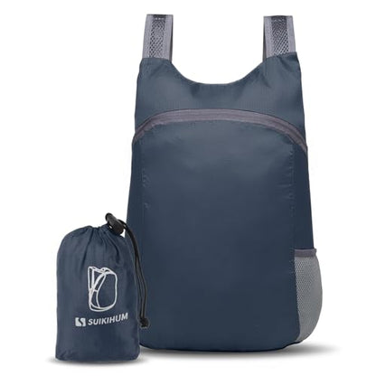 Ultra Lightweight Hiking-Daypack,Foldable Travel Packable Backpack - color: Navy Blue