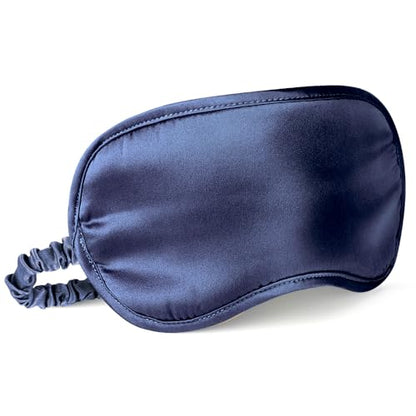 LULUSILK Mulberry Silk Sleep Eye Mask for Sleeping Women and Men, Navy Blue - color: Navy Blue