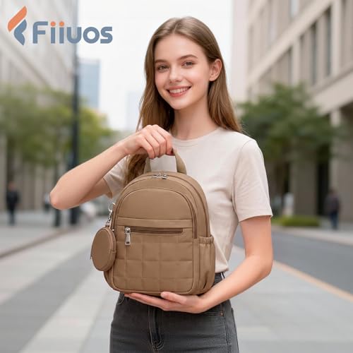 Mini Backpack for Women, Anti Theft RFID Small Travel Backpack - color: Coffee Brown
