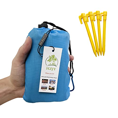 Pocket Picnic Blanket, Compact Lightweight Waterproof Beach Blanket - color: Sky Blue