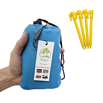 Pocket Picnic Blanket, Compact Lightweight Waterproof Beach Blanket - color: Sky Blue