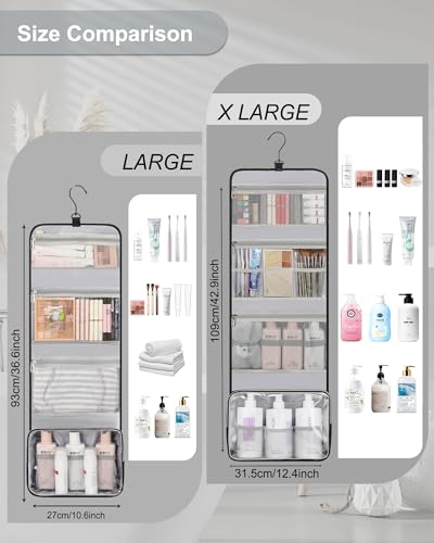 Relavel Travel Toiletry Bag for Men, Large Hanging Toiletries Bag - Black - color: 01 Black, size: X Large