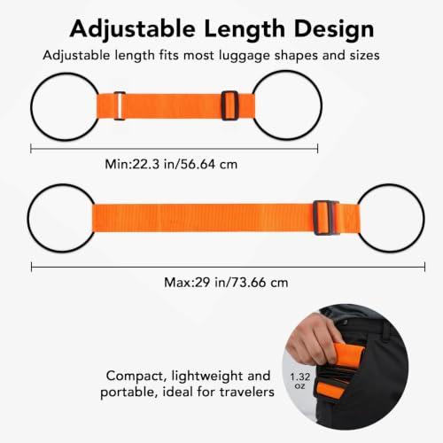Luggage Connector Straps, Adjustable Elastic Durable Straps for Connecting Luggage Bags to Suitcases, Hands-Free Travel Essential (4PCS Rainbow) - color: 4PCS Rainbow