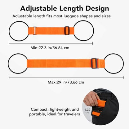 Luggage Connector Straps, Adjustable Elastic Durable Straps for Connecting Luggage Bags to Suitcases, Hands-Free Travel Essential (4PCS Rainbow) - color: 4PCS Rainbow