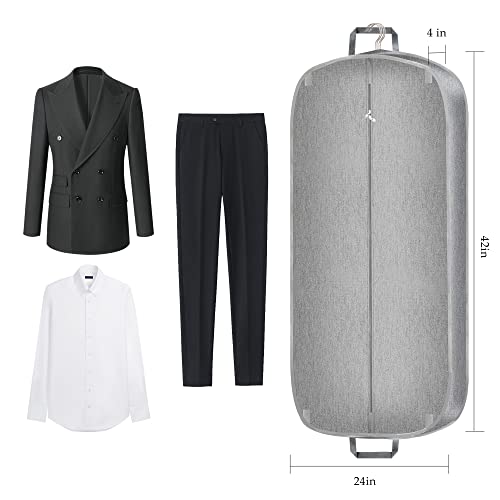 Limoomil 42" Heavy‑Duty Waterproof Foldable Travel Garment Bag, Grey - color: Grey, size: 42" x 24" x 4"