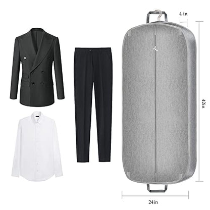 Limoomil 42" Heavy‑Duty Waterproof Foldable Travel Garment Bag, Grey - color: Grey, size: 42" x 24" x 4"