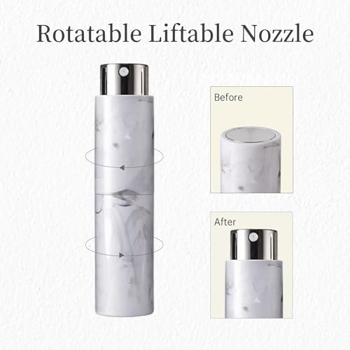 Refillable Perfume Bottle Atomizer 5ml 4-Pack Marble Travel Cologne Sprayer - color: Black,White,Grey,Blue