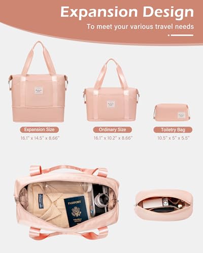 LONG VACATION Luggage Sets, 6 Piece, Hardshell Suitcase with Spinner Wheels - color: PINK, size: 6-Piece Set