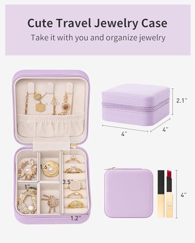 VLANDO Travel Jewelry Case, Compact Design, Necklace Hook, Anti-Tangle - color: F.Purple