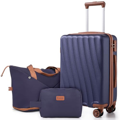 Eeeza Carry on Luggage Sets,Navy (20"/DB/TB) - color: Navy, size: 3 Piece Sets (20/DB/TB)