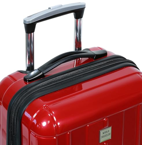 World Traveler Contour 20-Inch Carry-On Polycarbonate Hardside Expandable Spinner Luggage with TSA Lock - Red - color: Red, size: 20-inch