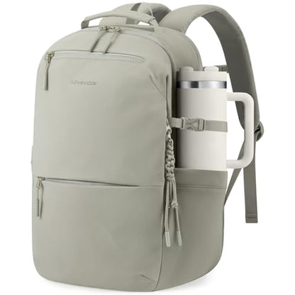 LOVEVOOK Laptop Backpack Women with Tumbler Holder, Work Travel Backpack - color: Green, size: 17 Inch
