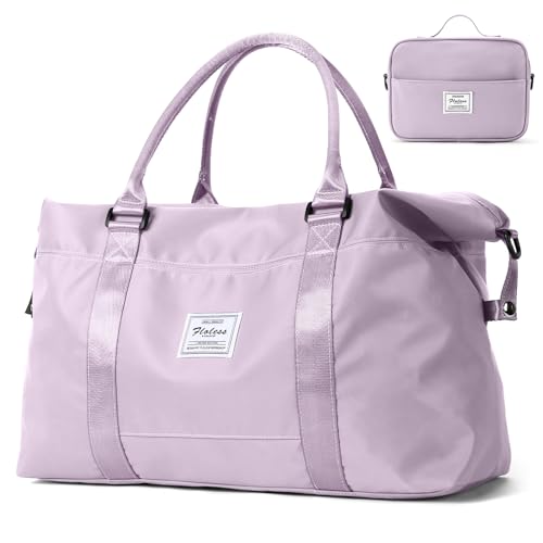 Travel Duffel Bags for Women,Carry-On Weekender Overnight Bag - color: Light Purple, size: Large