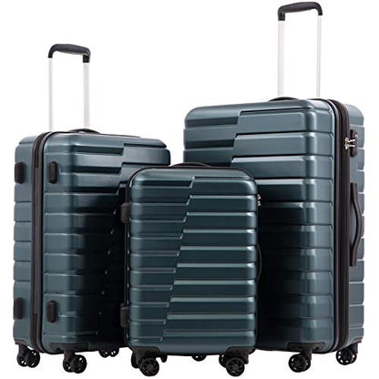 Coolife Lightweight Luggage with TSA Lock,3 Piece Set Teal Blue - color: Teal Blue, size: 3 Piece Set (20in/24in/28in)