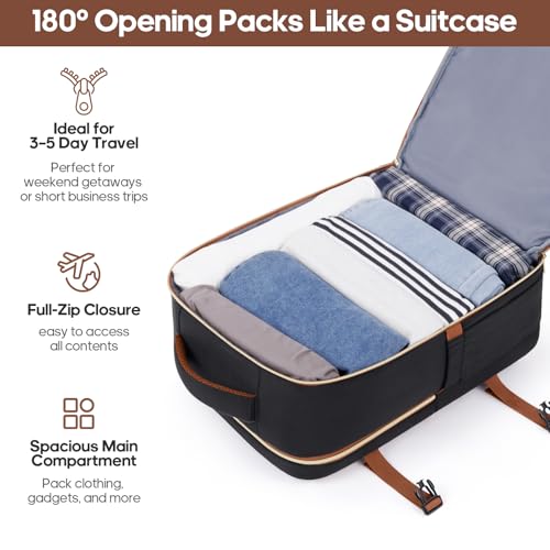 UKEIN Luggage Sets 3Piece, Carry On Luggage 20in Suitcase Set With Backpack - color: Black Brown, size: 3 piece set (BP/20inch)