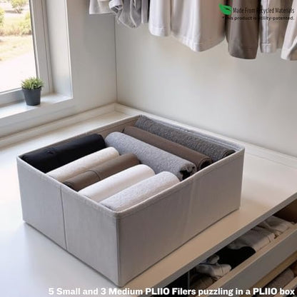 PLIIO 7-Pack Small Filers, Foldable Clothes Organizer - Durable Tshirt Folder - Shirt Folding Organizer for Wardrobe Drawer - size: Small