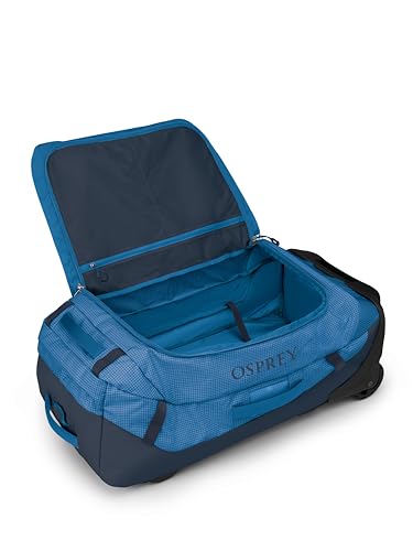 Osprey Transporter 90L Wheeled Travel Duffel Bag, Blue OS - color: Blue Flame/Nocturnal Blue, style: 90l