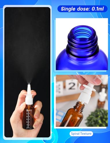 10 Pcs Nasal Spray Bottle Glass Empty Refillable, 30ML/1OZ - color: Brown 30ml 10Pcs