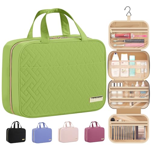 HOTOR Hanging Travel Toiletry Bag Women Men Essentials Avocado Green - color: Avocado Green, size: Medium
