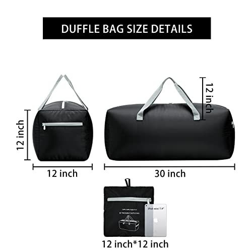 iFARADAY Foldable Duffel Bag, 30 inch / 75L, Black - color: Black-75L