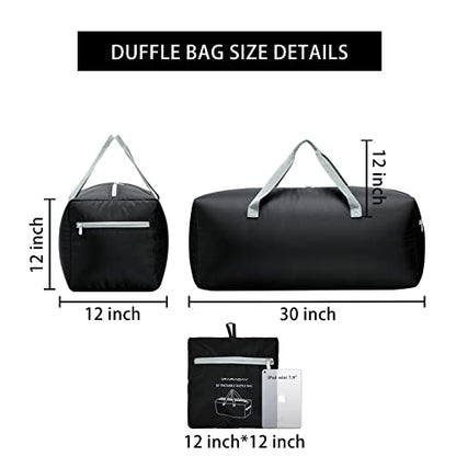 iFARADAY Foldable Duffel Bag, 30 inch / 75L, 2 Packs, Black - color: Black-75L-2 Pack