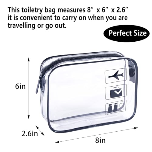 TSA Approved Toiletry Bag 3Pcs,Clear Travel Bags for Toiletries - color: Black-3pcs