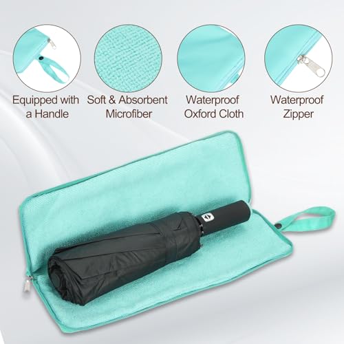 uxcell Wet Umbrellas Bag 10x4" Waterproof Oxford Cloth Reversible - color: Sky Blue, size: 10x4"