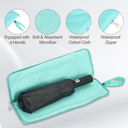 uxcell Wet Umbrellas Bag 16x5" Waterproof Oxford Cloth Reversible - color: Sky Blue, size: 16x5"