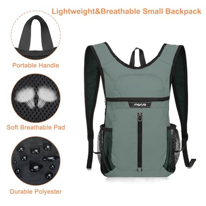 MOSISO Lightweight Hiking Daypack Packable Travel Hiking Backpack, Foldable Shoulder Bag with Front Vertical Pocket | 10L Small Lightweight Hiking Backpack with Front Vertical Pocket - size: Small