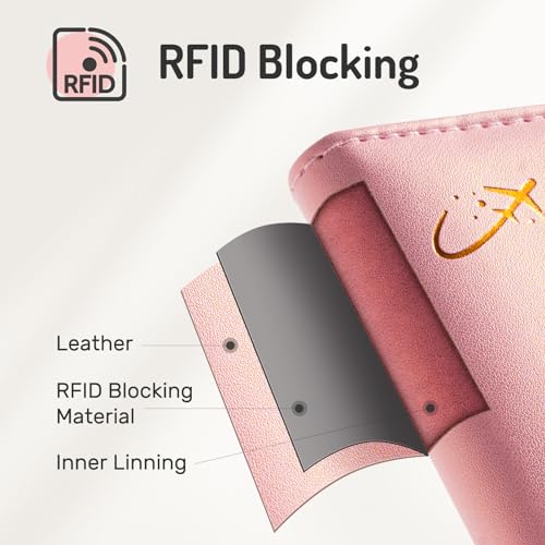 Forvencer Passport Holder Cover with Money Pocket, RFID Passport Wallet - color: Light Blue, style: Magnetic Clasp