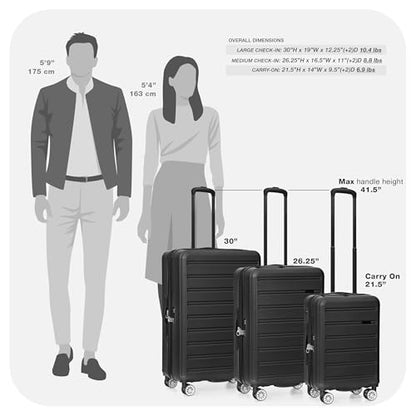 Travel Select Snowcreek Hardside Expandable Spinner Luggage Set w/USB Port, Black, 2-Piece - color: Black, size: 2 Piece Set