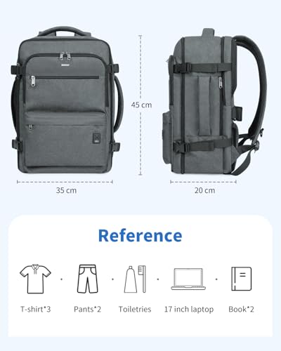 WANDF Personal Item Travel Bag 18x14x8, Carry On Laptop Backpack（Grey） - color: C-grey, size: 18x14x8