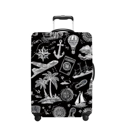 Black Luggage Cover Washable Suitcase Protector Anti-scratch Suitcase cover Fits 28-30 Inch Luggage L - color: Black, size: L(28-30inch suitcase)