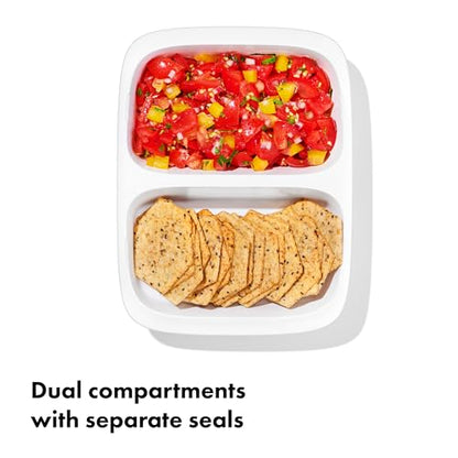 OXO Good Grips Prep & Go 2 Cup Divided Food Storage Container - Ocean Blue - color: Ocean Blue, style: 2 Cup Divided