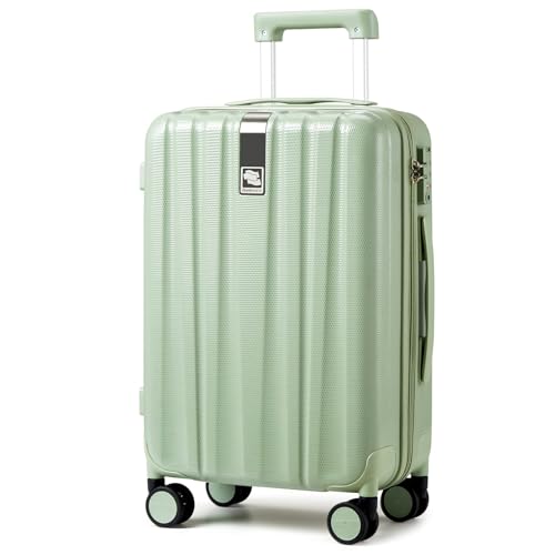 Hanke 24 Inch Luggage Suitcases With Spinner Wheels Lightweight PC Hard Shell Rolling Suitcase With Travel Lock,Checked-Medium 24-Inch(Bamboo Green) - color: Bamboo Green, size: 24 Inch
